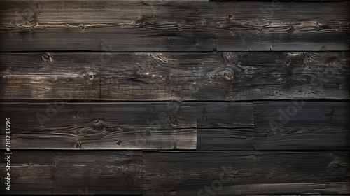 Vintage weathered wooden boards texture   dark gray timber wall panel background, seamless pattern photo