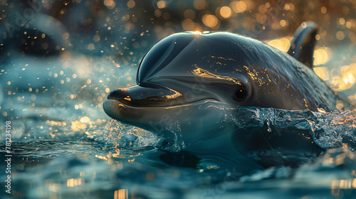 Dolphin Dance: As they swim together, the dolphin performs a graceful ballet of spins and somersaults, its movements fluid and effortless. Enthralled by the creature's agility and
