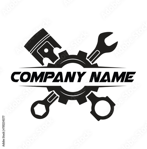 Mechanical technology logo, automotive logo symbol Vector illustration of piston logo. piston spare parts