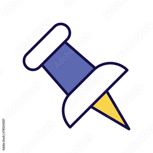 push pin icon with white background vector stock illustration