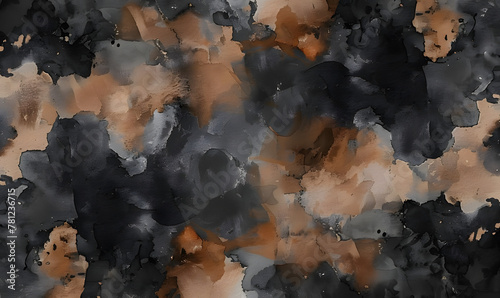 Black and Brown watercolor texture,Generative AI 