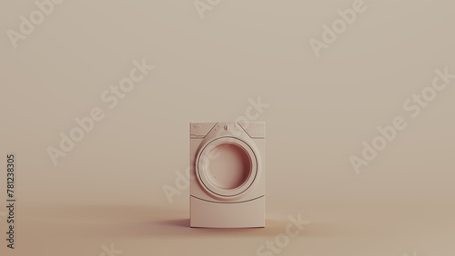 Washing machine washer dryer appliance stylish trendy domestic laundry neutral backgrounds soft tones 3d illustration render digital rendering