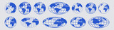 Set Of Globe Icon Vector Design. Collection Of Planet Earth World Signs. Website Url Symbol. Streetwear Graphic Element.