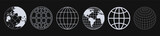 Set Of Globe Icon Vector Design. Collection Of Planet Earth World Signs. Website Url Symbol. Streetwear Graphic Element.