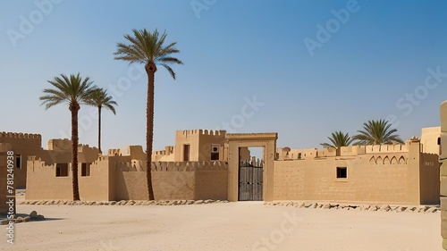 The inner courtyard of a restored traditional old Arabian building