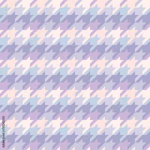 Lilac Houndstooth pattern for spring summer in soft purple pink and off white. Seamless plaid tartan check print for tablecloth, picnic blanket, throw, duvet cover, other modern fashion textile print.