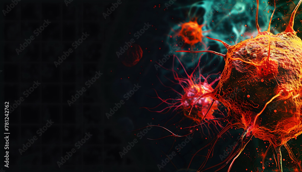 Bacteria in the human body, dark background with space for text Bacteria in the human body, dark background with space for text