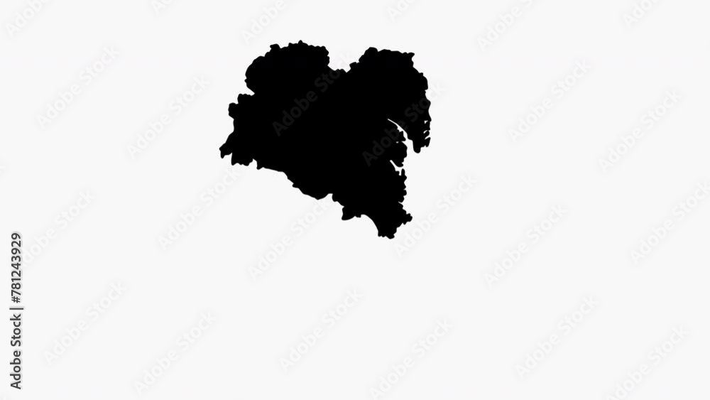 Animated video forming a map of Ulsan in South Korea Animated video forming a map of Ulsan in South Korea
