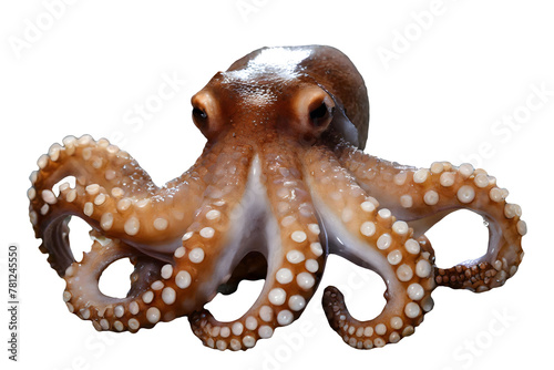 Majestic Octopus Perched on a Weathered Rock. Generative AI