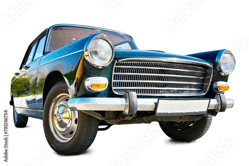 Retro car sedan isolated white