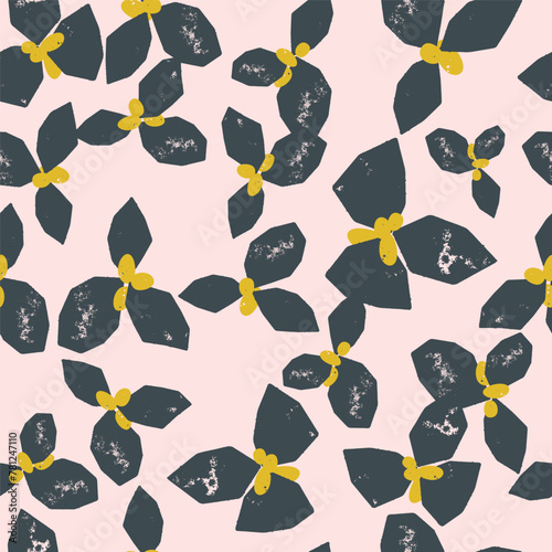 Stylish seamless pattern with flowers. Vector square background, illustration, print, design