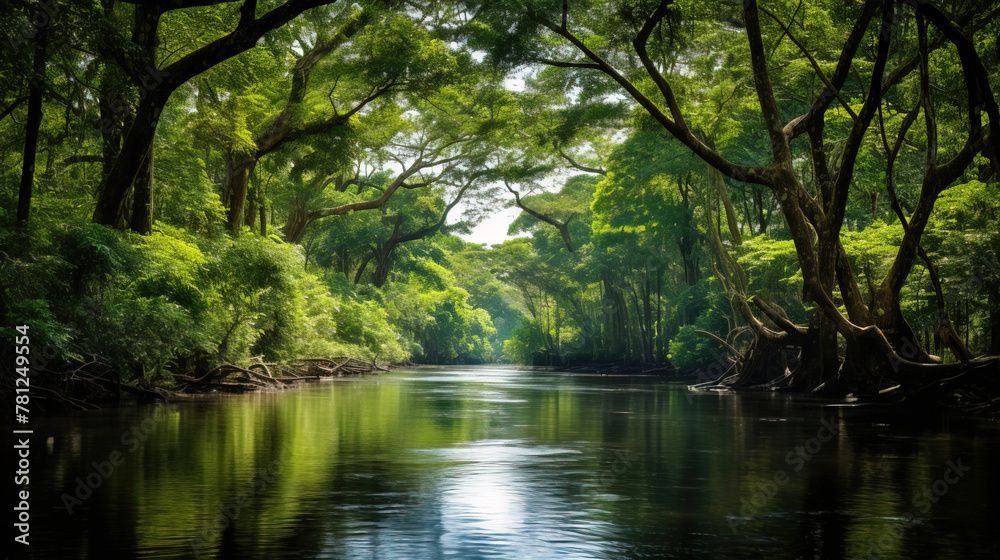 stream in the forest.