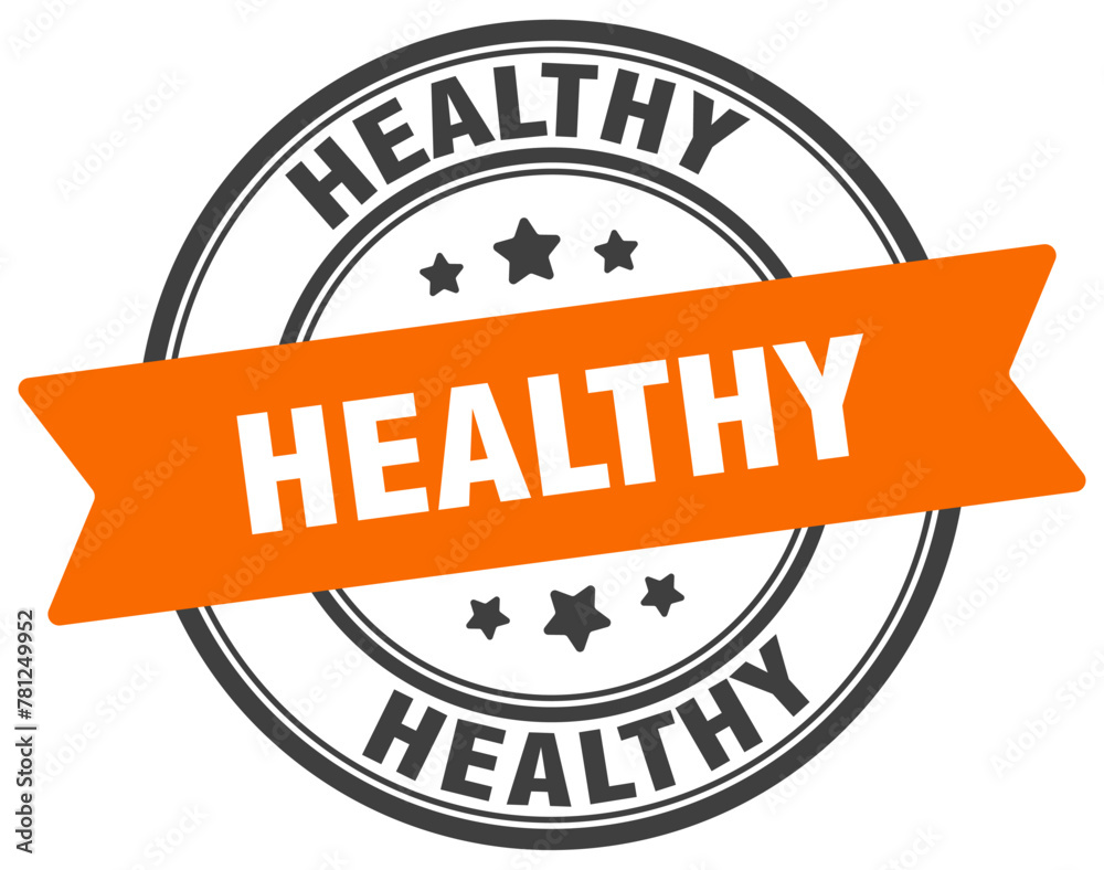 Fototapeta premium healthy stamp. healthy label on transparent background. round sign