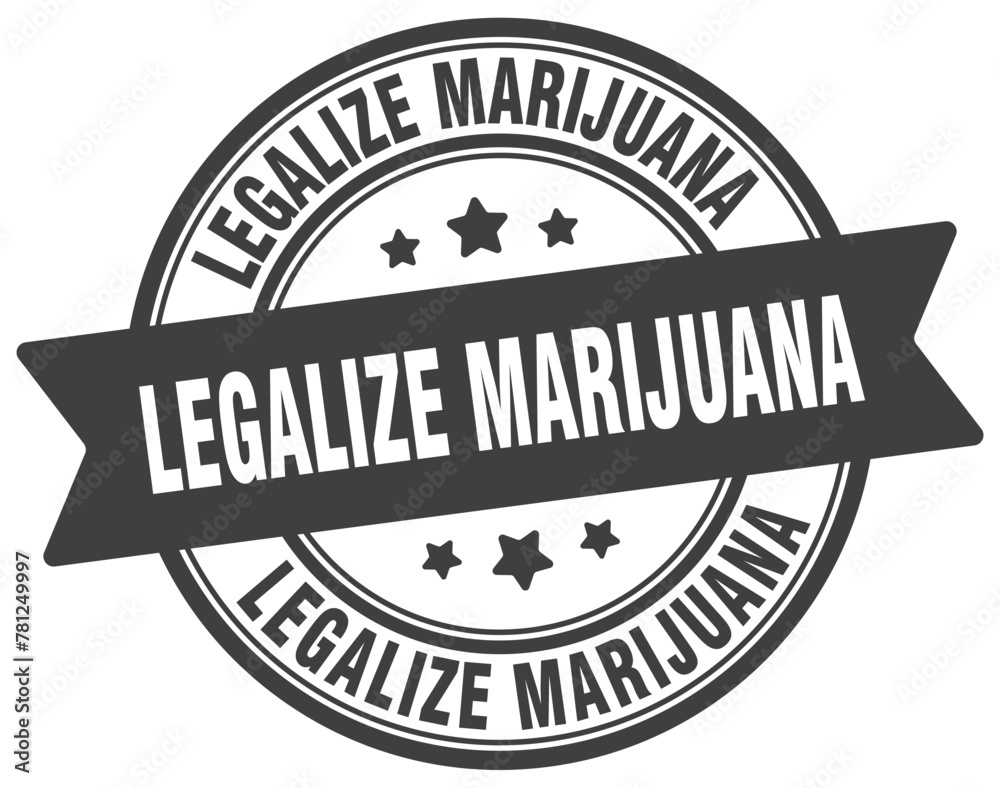legalize marijuana stamp. legalize marijuana label on transparent background. round sign