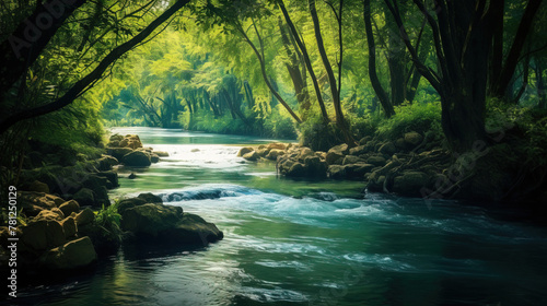 stream in the forest.