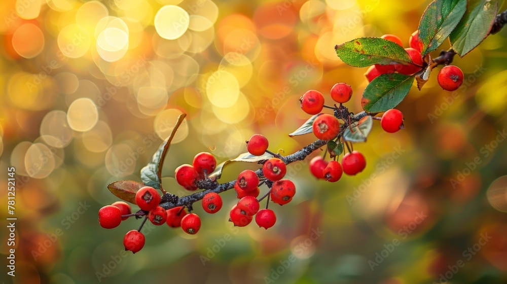 Branch with Red Berries on Tree Branch with Red Berries on Tree