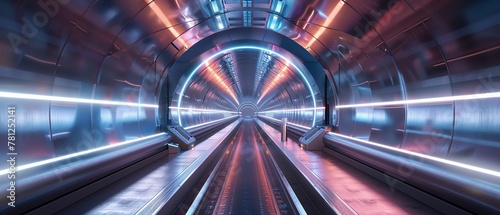 A network of hyperloop tunnels connecting major cities for rapid delivery photo