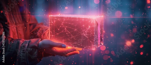 A holographic image of the recipient confirming receipt of the package