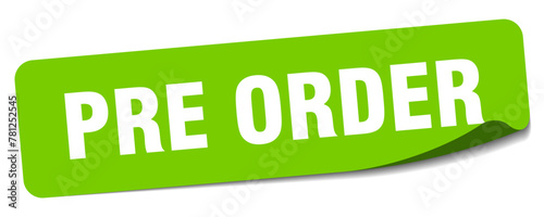 pre order sticker. pre order label