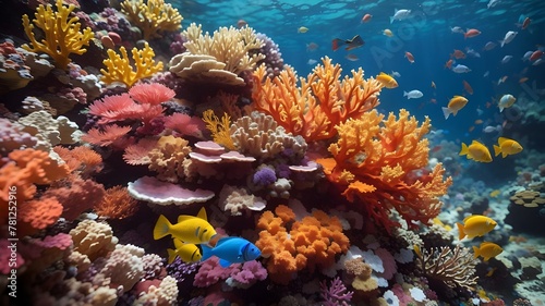 "Dive into the Depths: Vibrant Coral Reefs Teeming with Tropical Fish in Egypt."