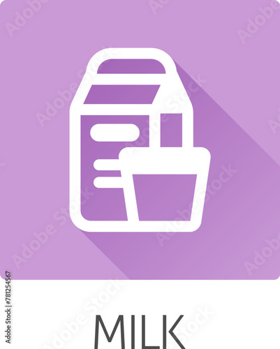 A milk dairy lactose carton and glass food allergy icon concept. Possibly an icon for the allergen or allergy.