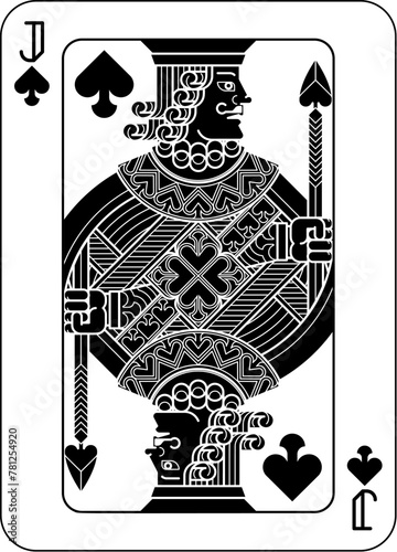 A jack of spades card design from a playing cards deck pack