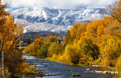 Autumn river in the mountains