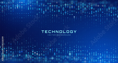 Digital Data Flow Vector Background. Big Data Technology Lines. Data Transmission Concept. High Speed Internet. Information Matrix Flow in Virtual Reality Cyberspace. Vector Illustration.