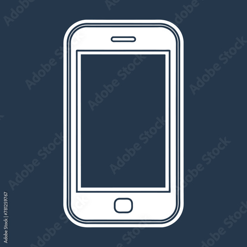 smartphone frameless icon in outline mobile phone mockup in thin line style stock vector illustration generated by Ai