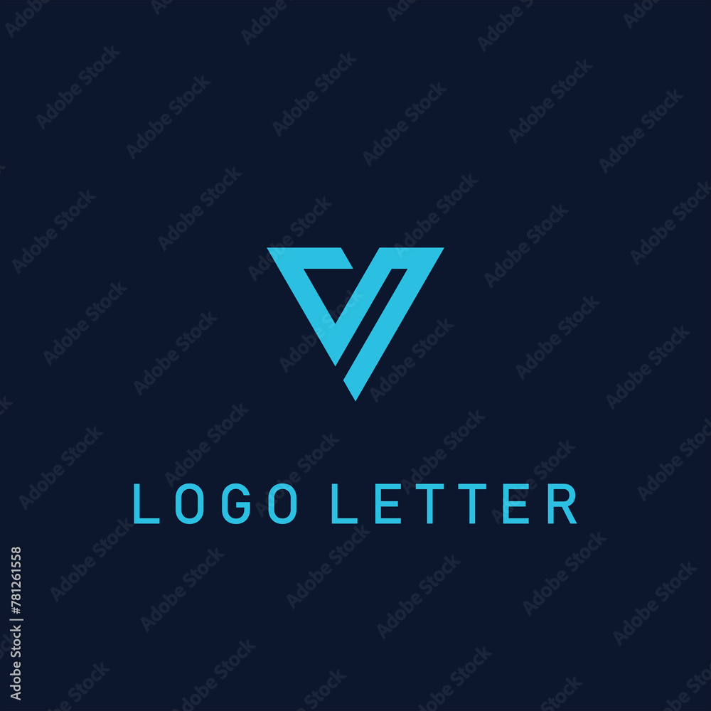 Letter V logo design in a moden geometric style. V icon initials based Monogram and Letters in vector on black background Letter V logo design in a moden geometric style. V icon initials based Monogram and Letters in vector on black background