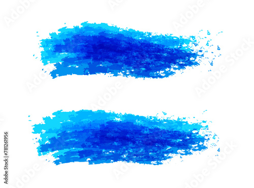 Blue Watercolor Brush Strokes Canvas Texture. Paint Brush. Vector Illustration