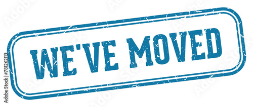 we've moved stamp. we've moved rectangular stamp on white background