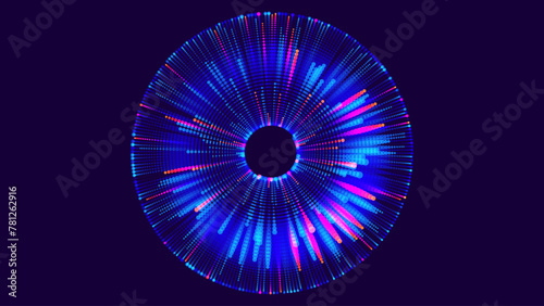 Abstract Digital Eye. Data Network and Cyber Security Technology Background. Futuristic Virtual Cyberspace and Internet Surveillance. Digital Eye Computer Vision or Safety Scanner. Vector Illustration