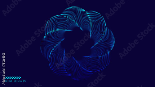 Abstract Blue Fractal Flower Mandala Pattern. Kaleidoscope Design Background. Abstract Sacred Geometry Mysterious Mandala Concept. Vector Illustration.