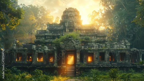 The ancient temples of Angkor Wat were built out of Cambodian forests. It is a testament to the greatness of the Khmer Empire and is a world heritage site. photo