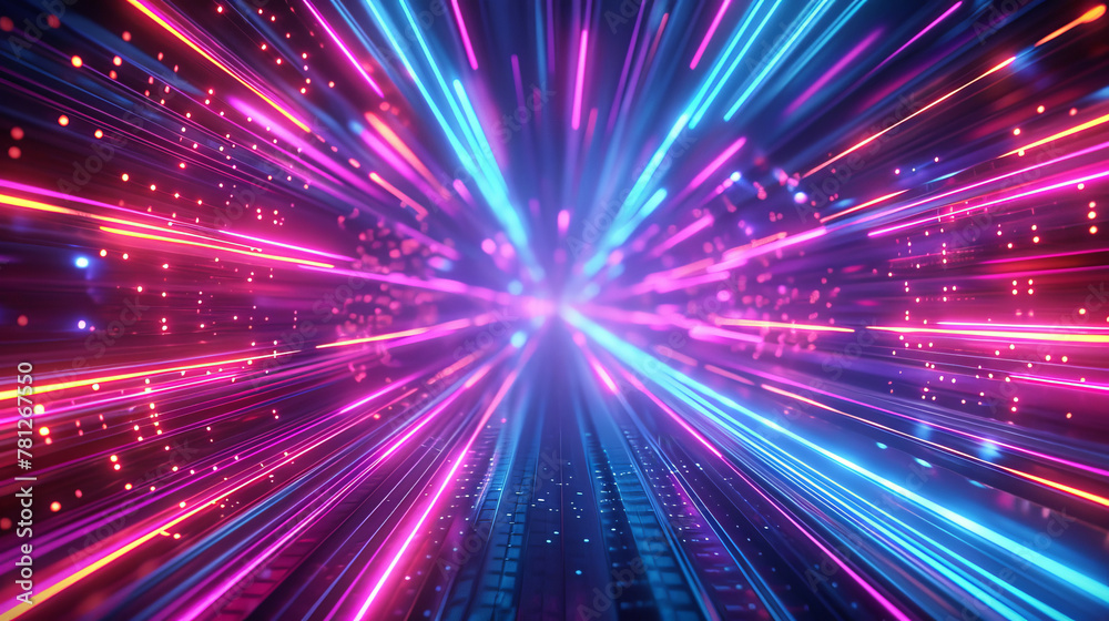 Vibrant 80s inspired retro futuristic background with neon lights Vibrant 80s inspired retro futuristic background with neon lights