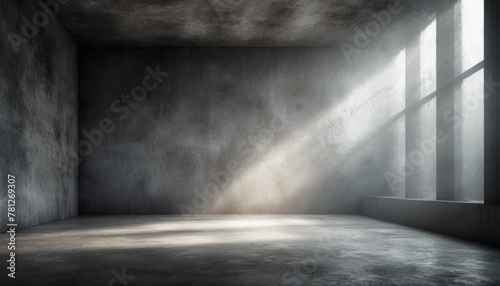 gray concrete background with light from the window