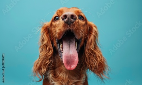 Irish Setter portrait, banner for advertising design of goods and services for animals