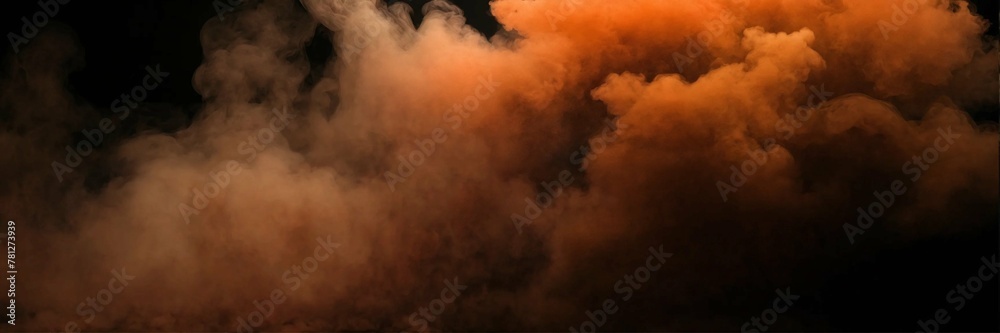 Smoke orange fog cloud floor fog background steam