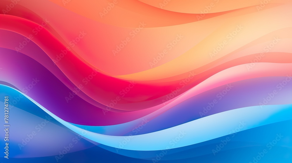 This digital artwork depicts flowing abstract waves in a beautiful gradient of vibrant colors, suggesting fluidity and creativity This digital artwork depicts flowing abstract waves in a beautiful gradient of vibrant colors, suggesting fluidity and creativity