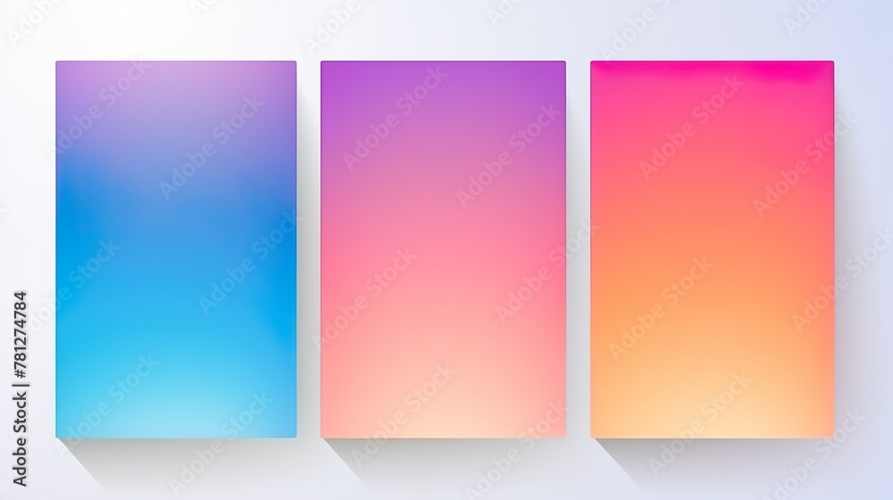 Soft gradient transitions from blue to pink across three vertical panels on clean white background