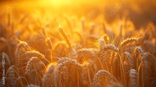 Golden Wheat Field Under the Sun s Radiance A Serene Landscape of Nature s Beauty and Abundance