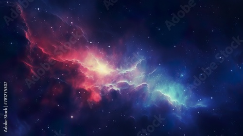 A spectacular display of a radiant nebula lighting up the star-filled sky, this image portrays the spectacular phenomena occurring in our universe photo