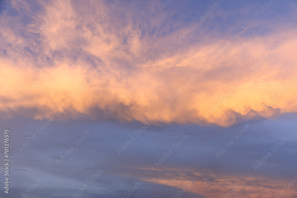 Sunset sky with stunning sunset colors for a background or backdrop or use as a sky replacement in your creative projects