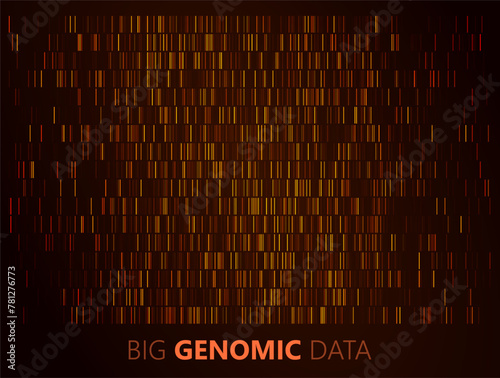 Big Genomic Data Visualization. DNA Test, Genom Map Analysis Visualization. Vector Template.