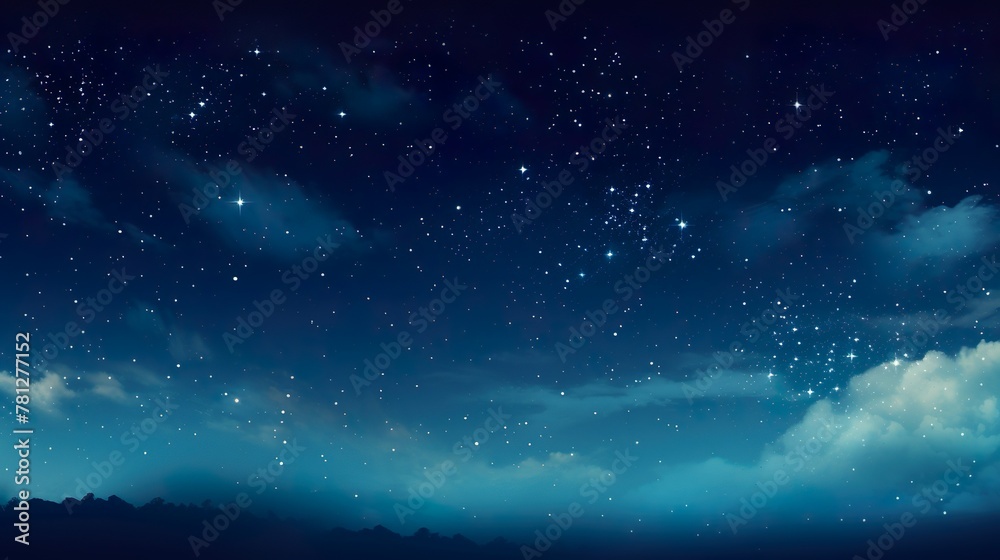 A beautiful night canvas featuring scattered stars peeking through drifting clouds, ideal for creative projects
