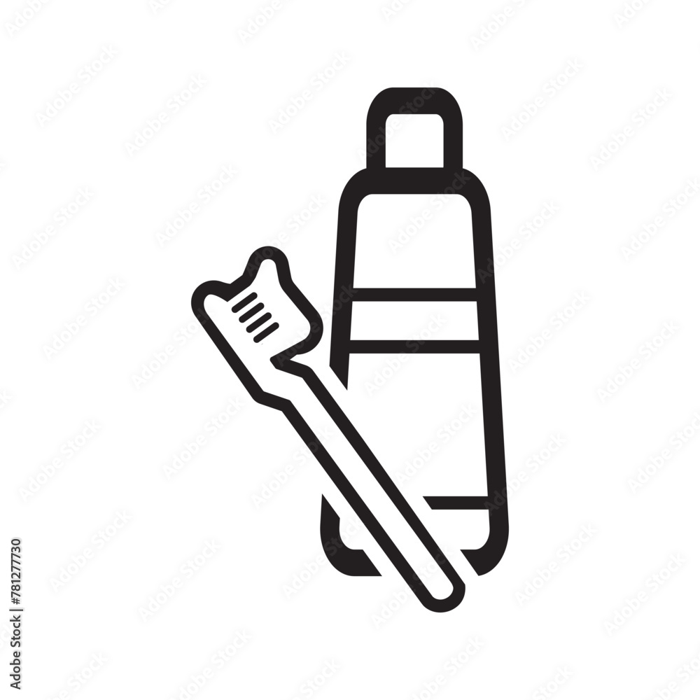 Toothpaste brush icon Toothpaste brush icon