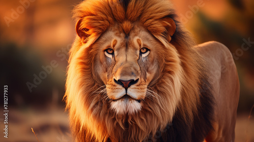 Intense Gaze of African Lion  Wildlife Conservation Icon