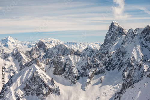 Walker spur route up the North Face of the Grandes Jorasses.