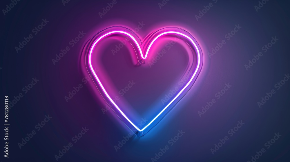 An illustration design for Valentine's Day using a neon heart shape. An illustration design for Valentine's Day using a neon heart shape.